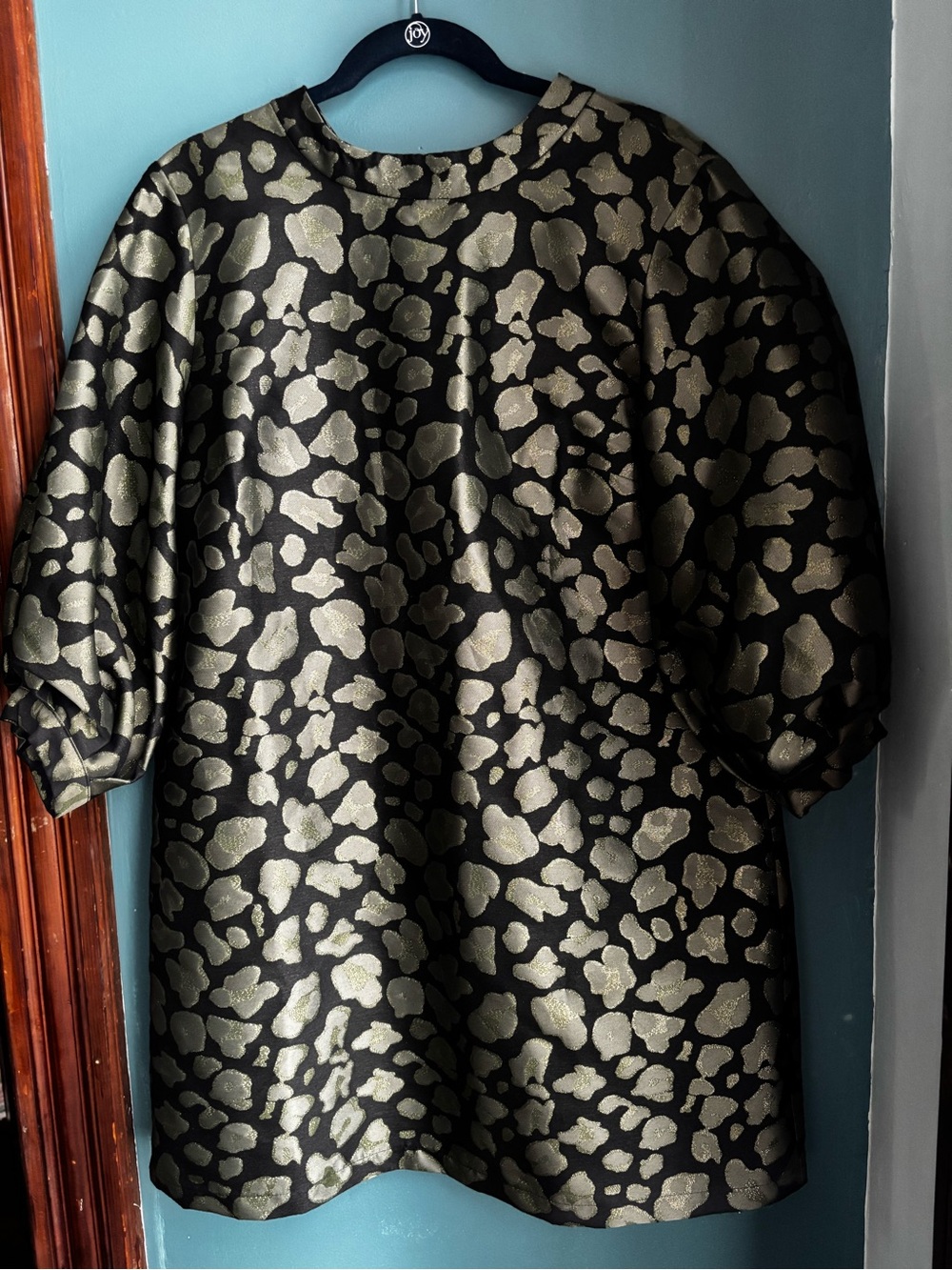 Topshop Black Dress with Gold Metallic Spot Pattern